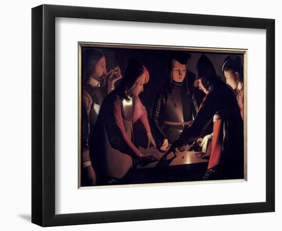 Players Of. Painting by Georges De La Tour (1593-1652), 17Th Century. Oil on Canvas. Stockton-Tees,-Georges De La Tour-Framed Giclee Print