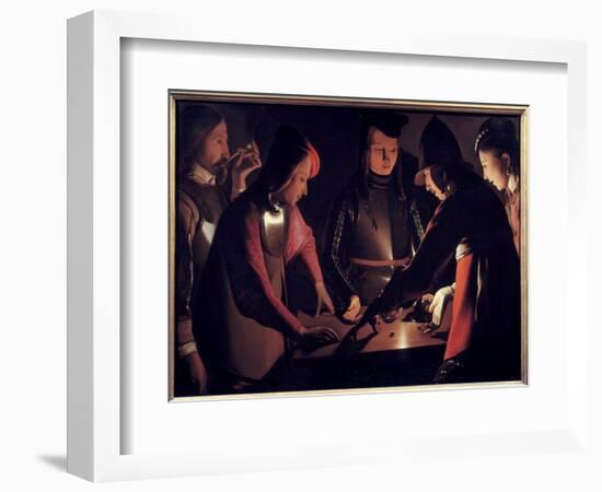 Players Of. Painting by Georges De La Tour (1593-1652), 17Th Century. Oil on Canvas. Stockton-Tees,-Georges De La Tour-Framed Giclee Print