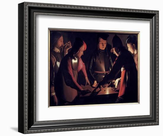 Players Of. Painting by Georges De La Tour (1593-1652), 17Th Century. Oil on Canvas. Stockton-Tees,-Georges De La Tour-Framed Giclee Print