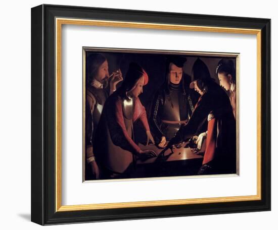 Players Of. Painting by Georges De La Tour (1593-1652), 17Th Century. Oil on Canvas. Stockton-Tees,-Georges De La Tour-Framed Giclee Print