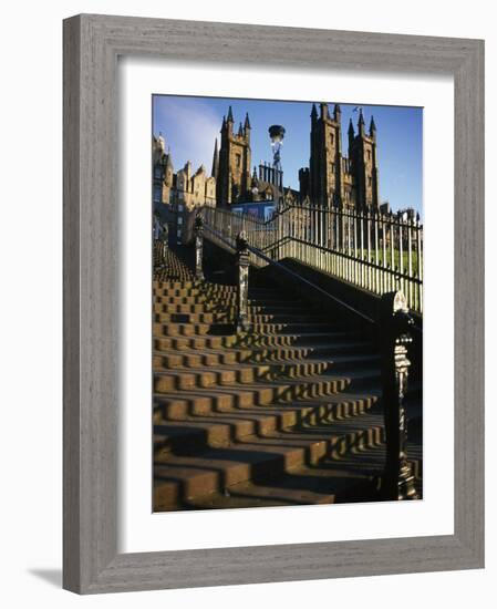 Playfair Steps and Parliament, Edinburgh, Scotland-Neale Clarke-Framed Photographic Print