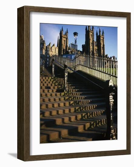 Playfair Steps and Parliament, Edinburgh, Scotland-Neale Clarke-Framed Photographic Print