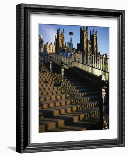 Playfair Steps and Parliament, Edinburgh, Scotland-Neale Clarke-Framed Photographic Print