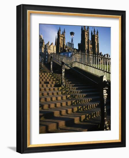 Playfair Steps and Parliament, Edinburgh, Scotland-Neale Clarke-Framed Photographic Print