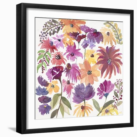 Playful Dancing Garden-Lora Gold-Framed Art Print