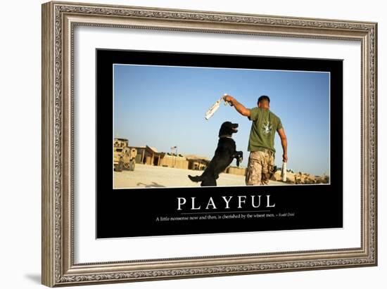 Playful: Inspirational Quote and Motivational Poster-null-Framed Premium Photographic Print