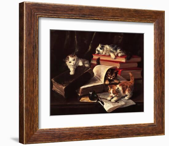 Playful Kittens-Alfred Brunel De Neuville-Framed Art Print