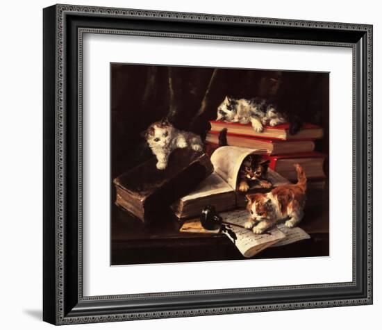 Playful Kittens-Alfred Brunel De Neuville-Framed Art Print