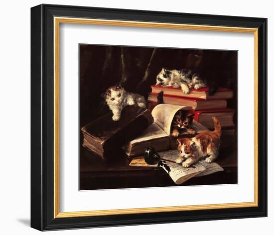 Playful Kittens-Alfred Brunel De Neuville-Framed Art Print