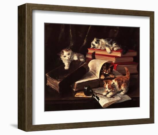 Playful Kittens-Alfred Brunel De Neuville-Framed Art Print