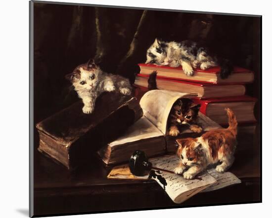 Playful Kittens-Alfred Brunel De Neuville-Mounted Art Print