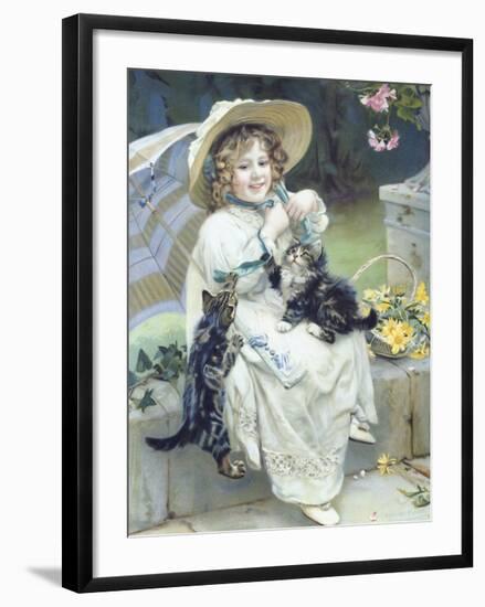 Playful Kittens-Arthur Elsley-Framed Premium Giclee Print