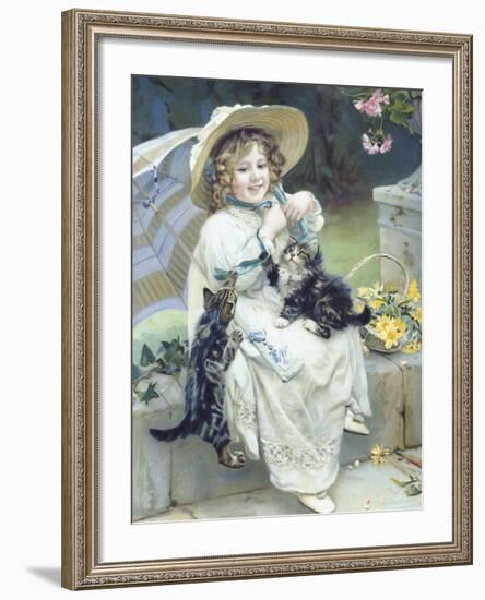 Playful Kittens-Arthur Elsley-Framed Premium Giclee Print