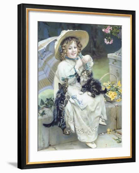 Playful Kittens-Arthur Elsley-Framed Premium Giclee Print