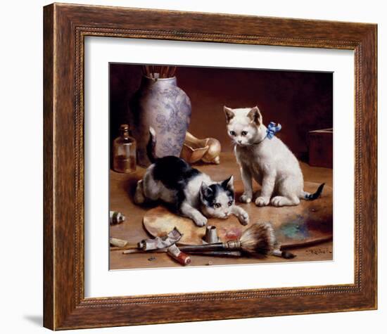 Playful Kittens-Carl Reichert-Framed Art Print