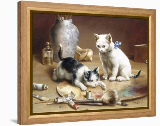 Playful Kittens-Carl Reichert-Framed Premier Image Canvas