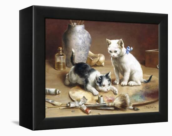 Playful Kittens-Carl Reichert-Framed Premier Image Canvas