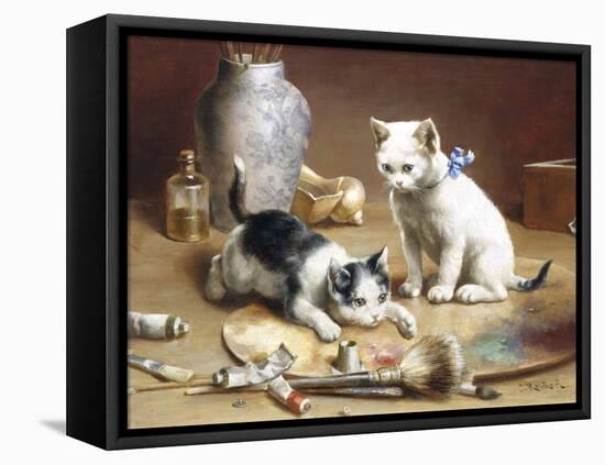 Playful Kittens-Carl Reichert-Framed Premier Image Canvas