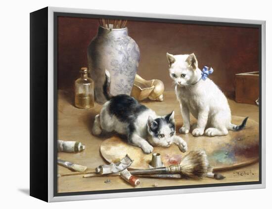 Playful Kittens-Carl Reichert-Framed Premier Image Canvas