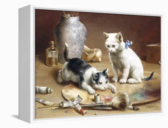 Playful Kittens-Carl Reichert-Framed Premier Image Canvas