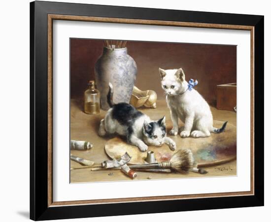 Playful Kittens-Carl Reichert-Framed Giclee Print