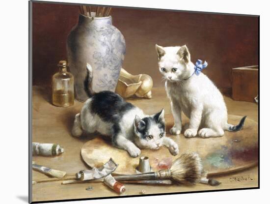 Playful Kittens-Carl Reichert-Mounted Giclee Print
