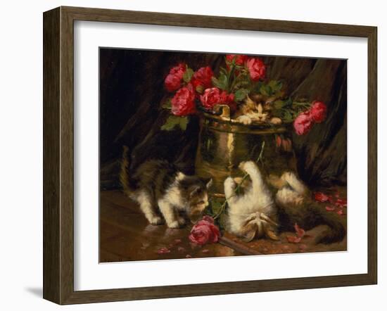 Playful Kittens-Leon-Charles Huber-Framed Giclee Print