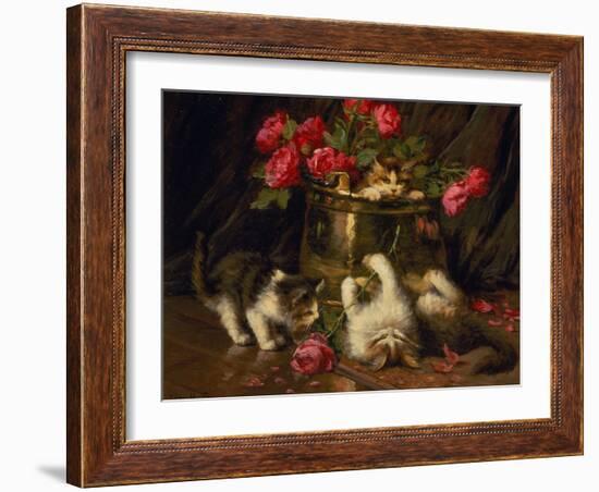 Playful Kittens-Leon-Charles Huber-Framed Giclee Print