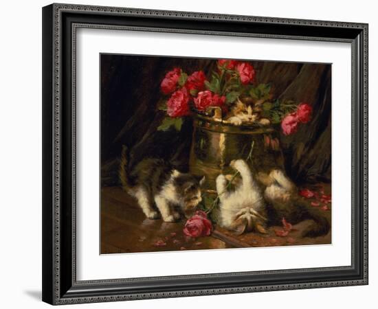 Playful Kittens-Leon-Charles Huber-Framed Giclee Print