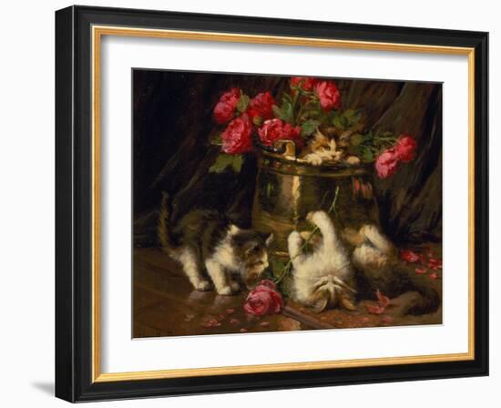 Playful Kittens-Leon-Charles Huber-Framed Giclee Print