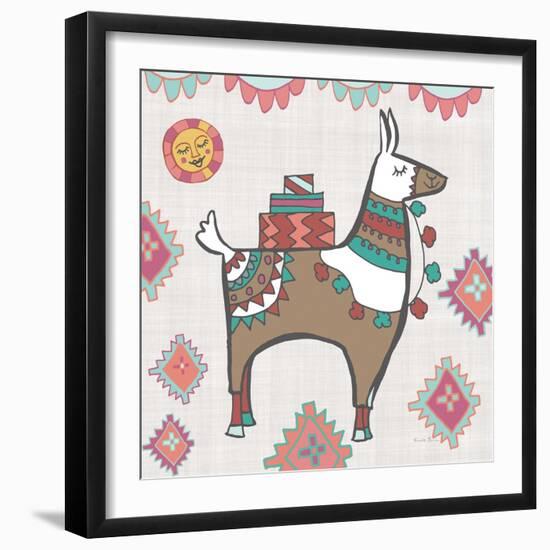 Playful Llamas I-Farida Zaman-Framed Art Print