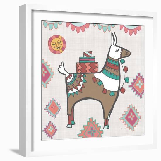 Playful Llamas I-Farida Zaman-Framed Art Print