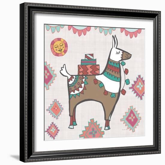 Playful Llamas I-Farida Zaman-Framed Art Print