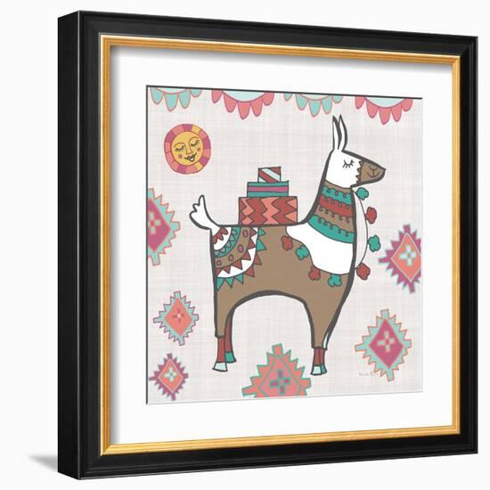 Playful Llamas I-Farida Zaman-Framed Art Print