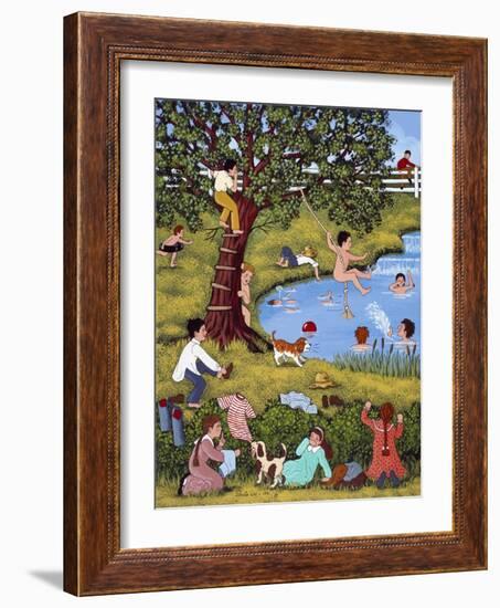 Playful Pranks at the Pond-Sheila Lee-Framed Giclee Print