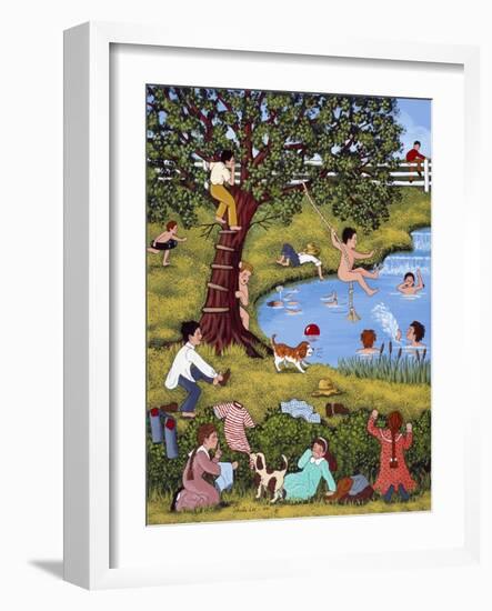 Playful Pranks at the Pond-Sheila Lee-Framed Giclee Print