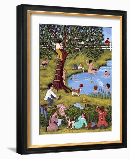 Playful Pranks at the Pond-Sheila Lee-Framed Giclee Print