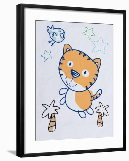 Playful Tiger-Marcus Prime-Framed Art Print