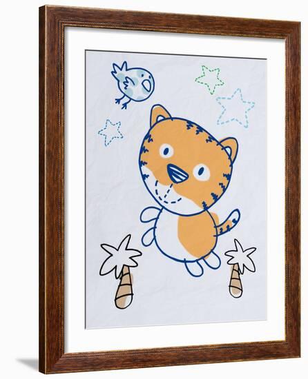 Playful Tiger-Marcus Prime-Framed Art Print