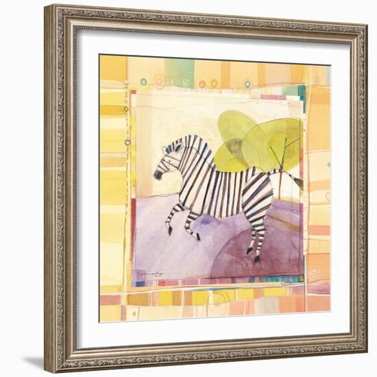 Playful Zebra-Robbin Rawlings-Framed Art Print