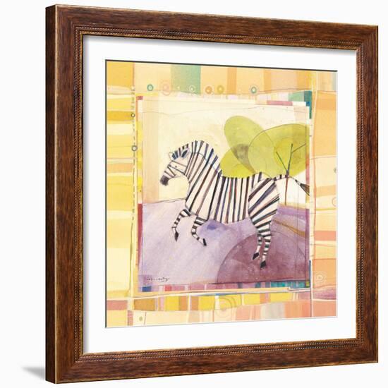 Playful Zebra-Robbin Rawlings-Framed Art Print