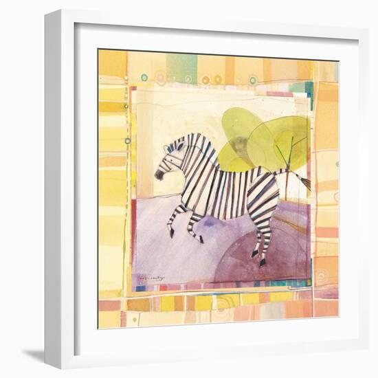 Playful Zebra-Robbin Rawlings-Framed Art Print