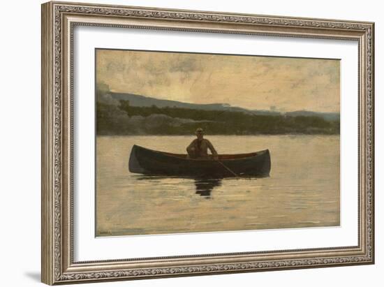 Playing a Fish, 1875, Reworked in the 1890S (Oil on Canvas)-Winslow Homer-Framed Giclee Print