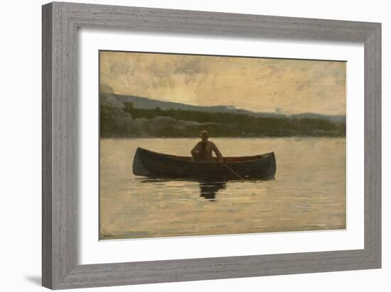 Playing a Fish, 1875, Reworked in the 1890S (Oil on Canvas)-Winslow Homer-Framed Giclee Print