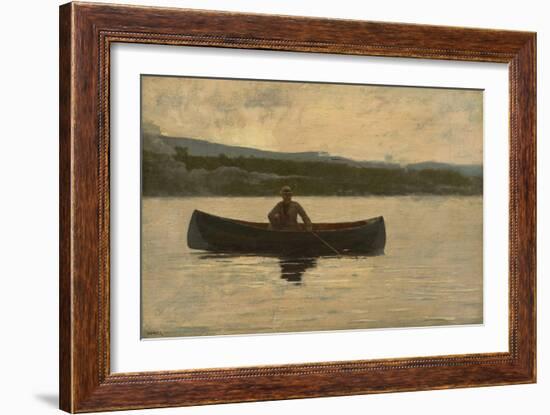 Playing a Fish, 1875, Reworked in the 1890S (Oil on Canvas)-Winslow Homer-Framed Giclee Print