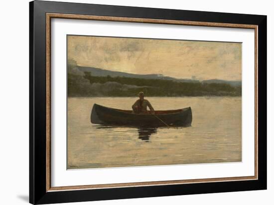 Playing a Fish, 1875, Reworked in the 1890S (Oil on Canvas)-Winslow Homer-Framed Giclee Print