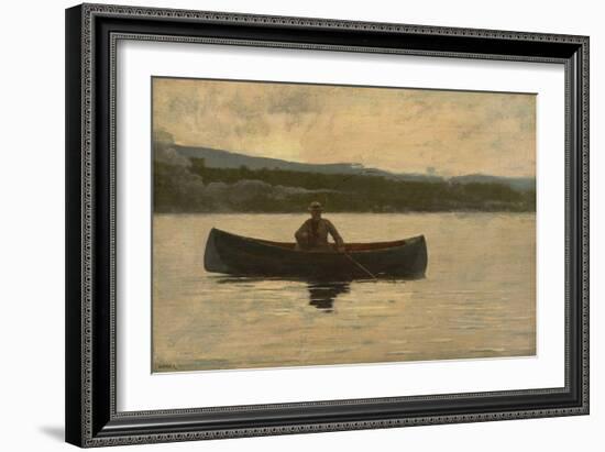 Playing a Fish, 1875, Reworked in the 1890S (Oil on Canvas)-Winslow Homer-Framed Giclee Print