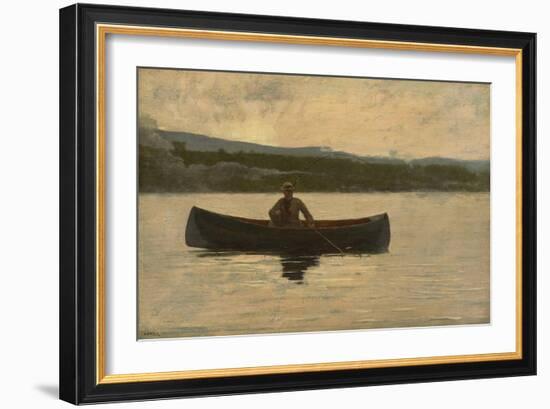 Playing a Fish, 1875, Reworked in the 1890S (Oil on Canvas)-Winslow Homer-Framed Giclee Print