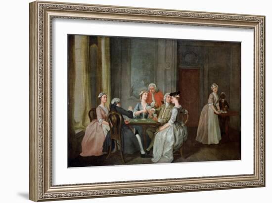 Playing at Quadrille, 1740-50 (Oil on Canvas)-Francis Hayman-Framed Giclee Print