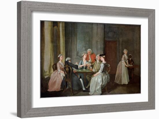 Playing at Quadrille, 1740-50 (Oil on Canvas)-Francis Hayman-Framed Giclee Print